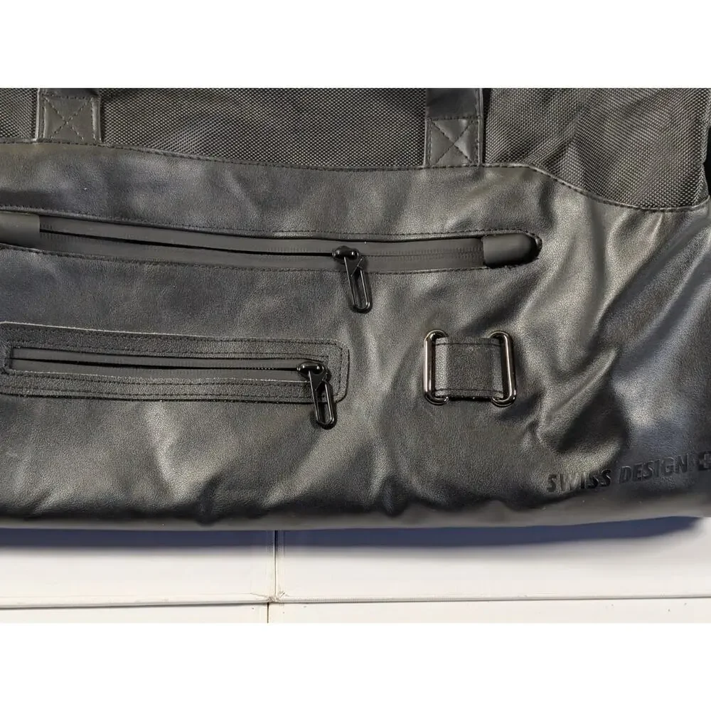 Swiss Design Hanging Garment Bag Convertible Duffel Suit Travel Bag Black 24